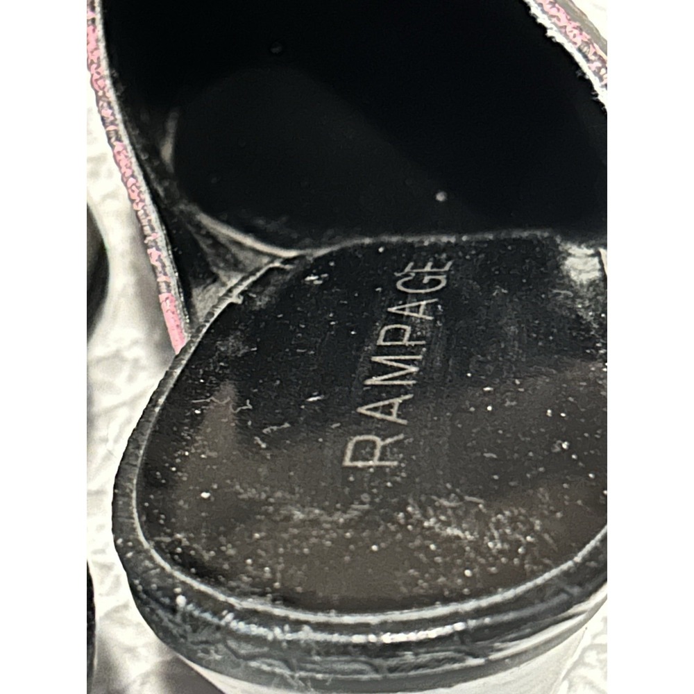 Rampage Western Mules Pink Black Snake Print‎ Pointed Clogs Heel Y2K Cowgirl 9.5 - Picture 7 of 9